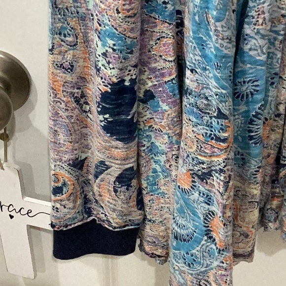 Free People Making Circles Paisley Cotton Long Sleeve Pull On Top Size XS - Picture 3 of 10